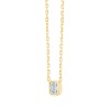 Collier Solitaire Eïko serti clos diamant et émeraude en or 9 carats