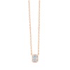 Collier Solitaire Eïko serti clos diamant et émeraude en or 9 carats