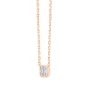 Collier Solitaire Eïko serti clos diamant et émeraude en or 9 carats