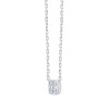 Collier Solitaire Eïko serti clos diamant et émeraude en or 9 carats