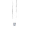 Collier Solitaire Eïko serti clos diamant et émeraude en or 9 carats