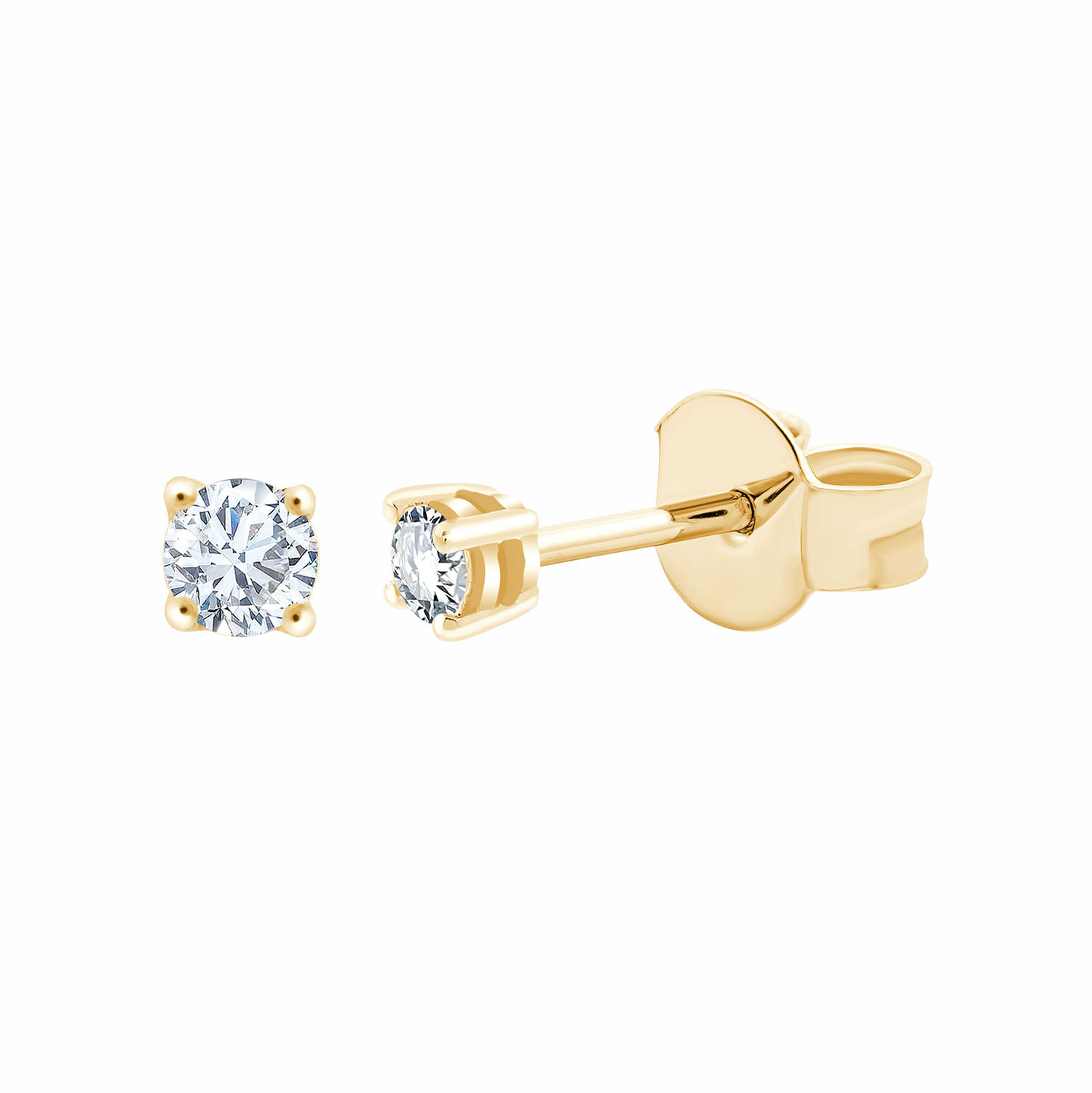 Boucles d'oreilles Evidence serti clos diamant en or 18 carats