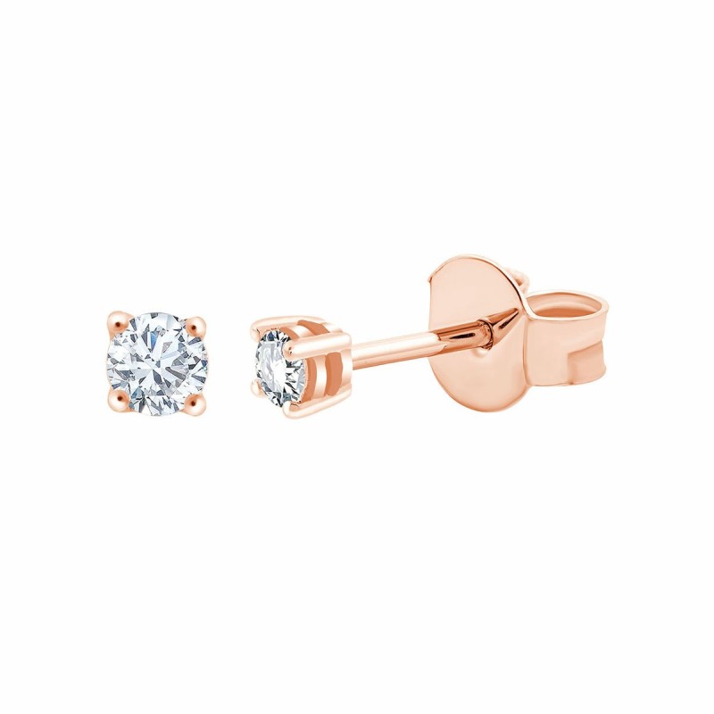 Boucles d'oreilles Evidence serti clos diamant en or 18 carats
