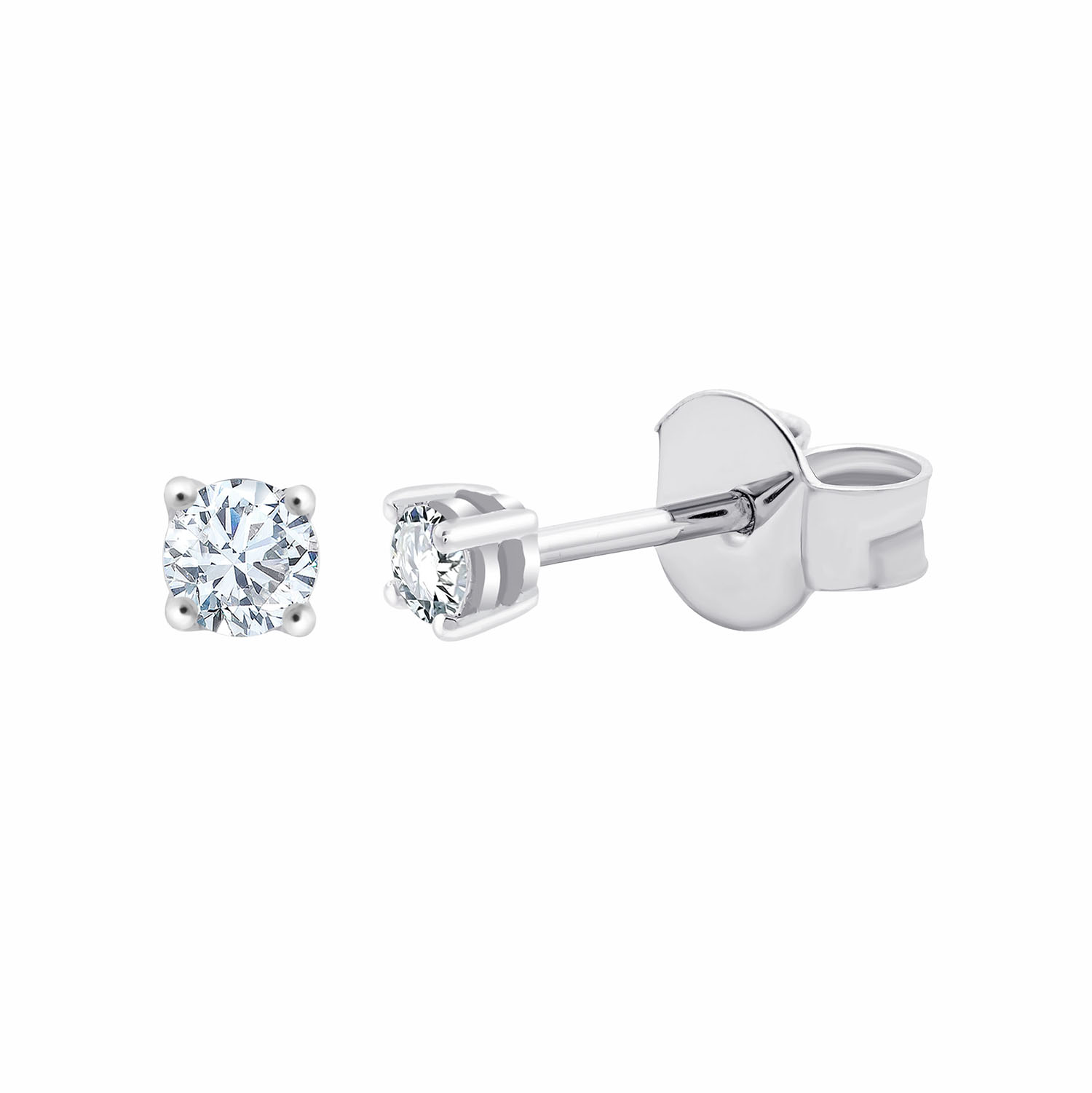 Boucles d'oreilles Evidence serti clos diamant en or 18 carats