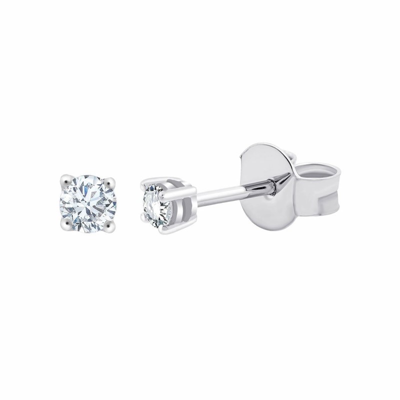 Boucles d'oreilles Evidence serti clos diamant en or 18 carats