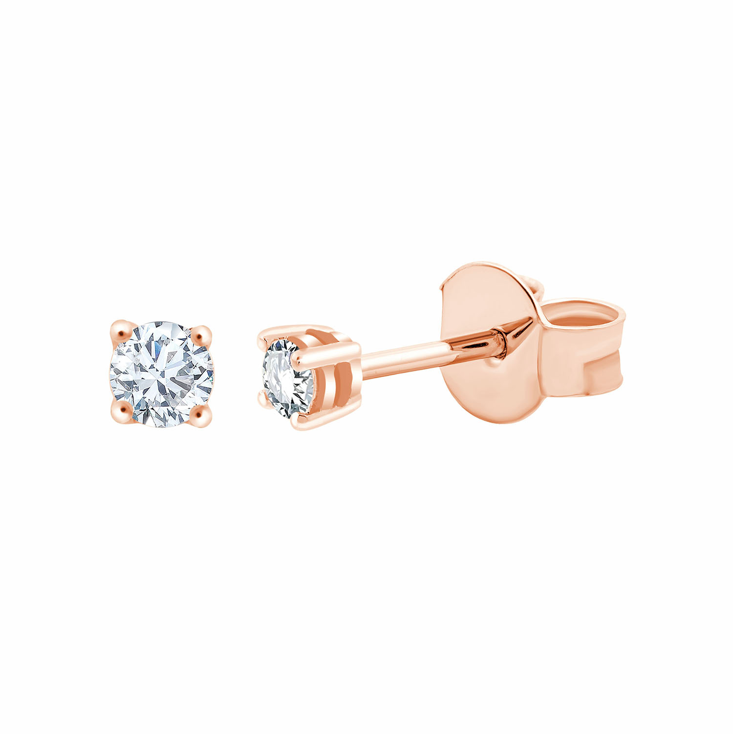 Boucles d'oreilles Evidence serti clos diamant en or 18 carats