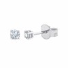 Boucles d'oreilles Evidence serti clos diamant en or 18 carats