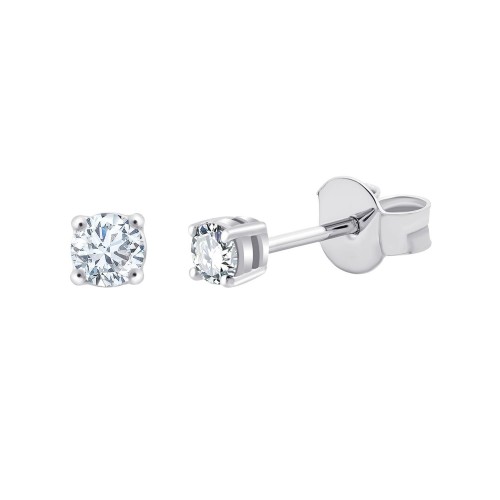 Boucles d'oreilles Evidence serti clos diamant en or 18 carats