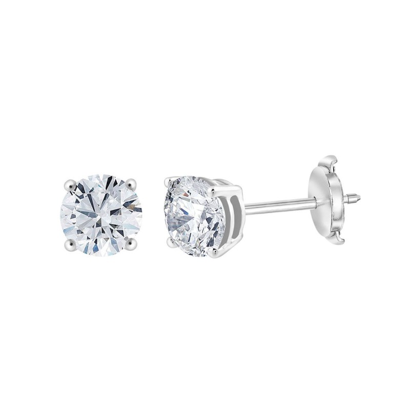Boucles d'oreilles Evidence serti clos diamant en or 18 carats