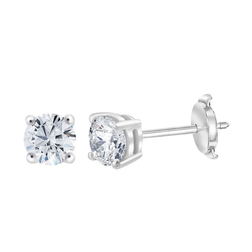 Boucles d'oreilles Evidence serti clos diamant en or 18 carats