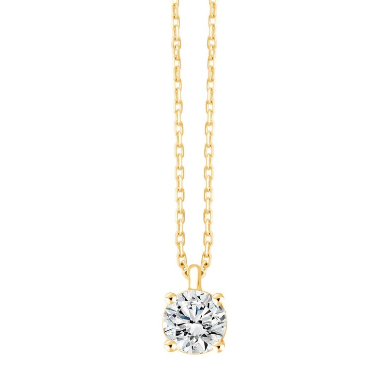 Collier Evidence serti clos diamant en or 18 carats