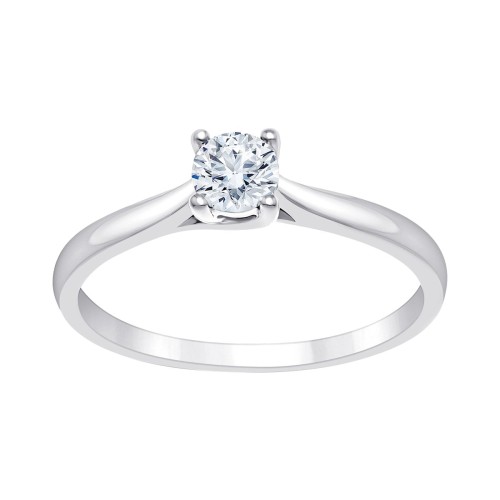 Solitaire Evidence serti clos diamant en or 18 carats