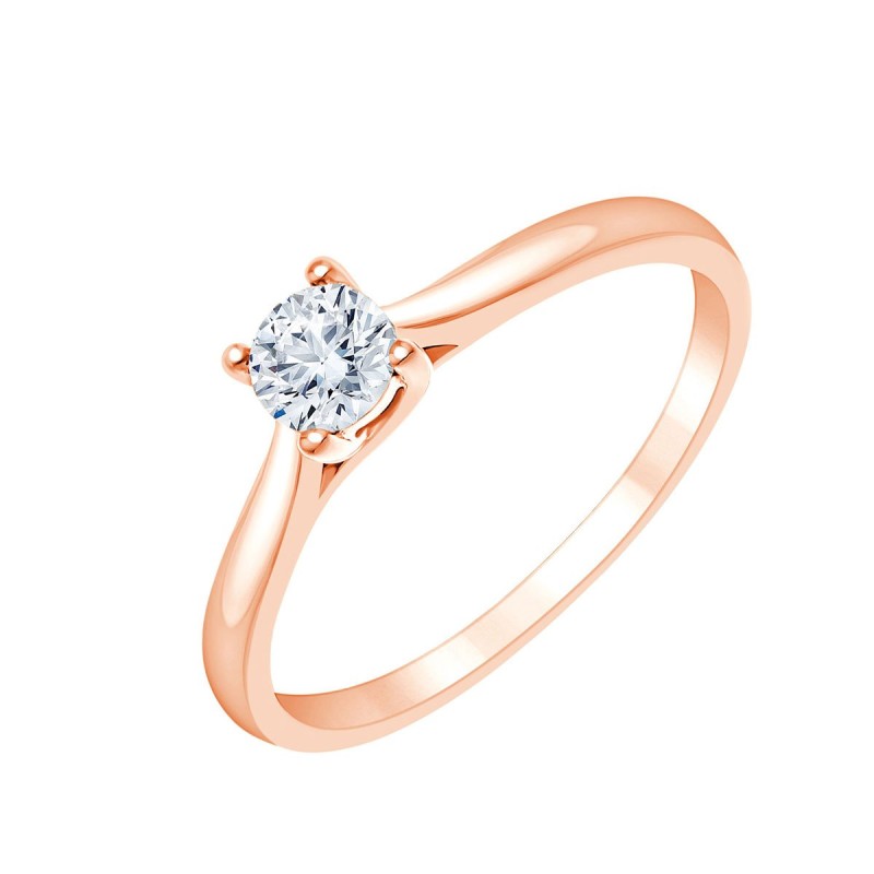 Solitaire Evidence serti clos diamant en or 18 carats