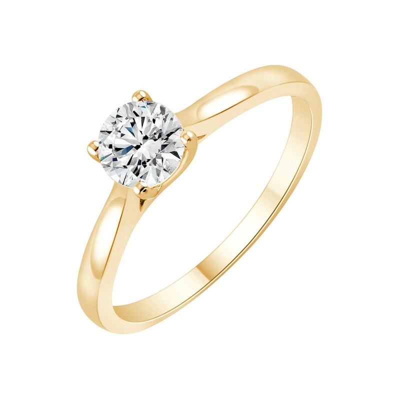 Solitaire Evidence serti clos diamant en or 18 carats