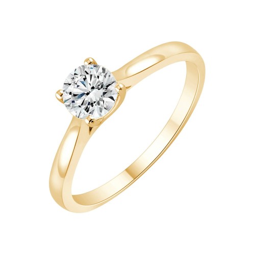 Solitaire Evidence serti clos diamant en or 18 carats