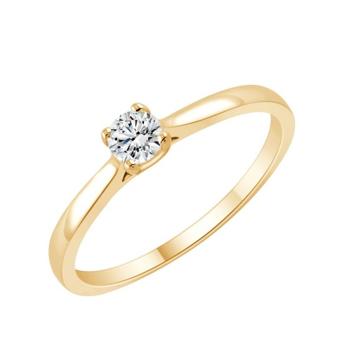Solitaire Evidence serti clos diamant en or 18 carats