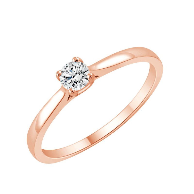 Solitaire Evidence serti clos diamant en or 18 carats