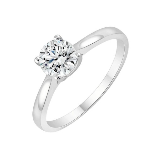 Solitaire Evidence serti clos diamant en or 18 carats