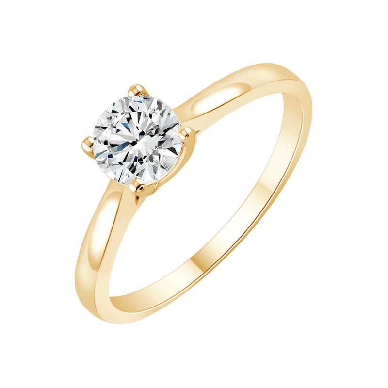 Solitaire Evidence serti clos diamant en or 18 carats