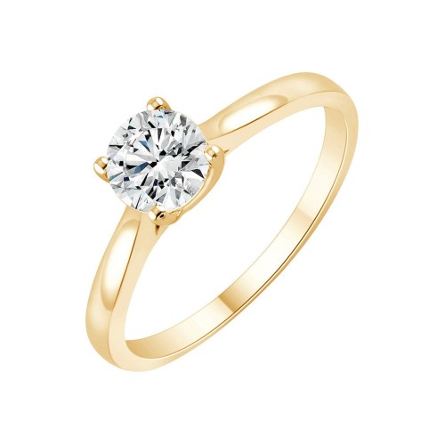 Solitaire Evidence serti clos diamant en or 18 carats