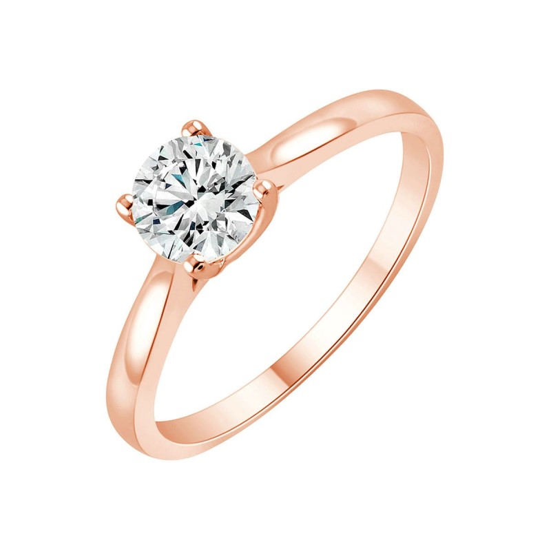 Solitaire Evidence serti clos diamant en or 18 carats