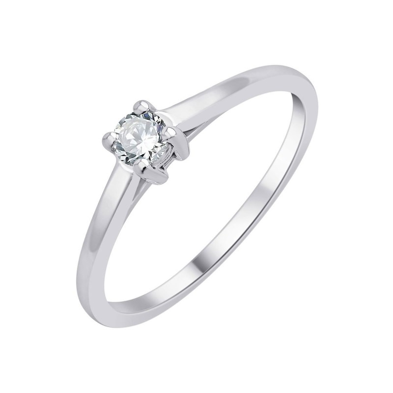 Solitaire Evidence serti clos diamant en or 18 carats