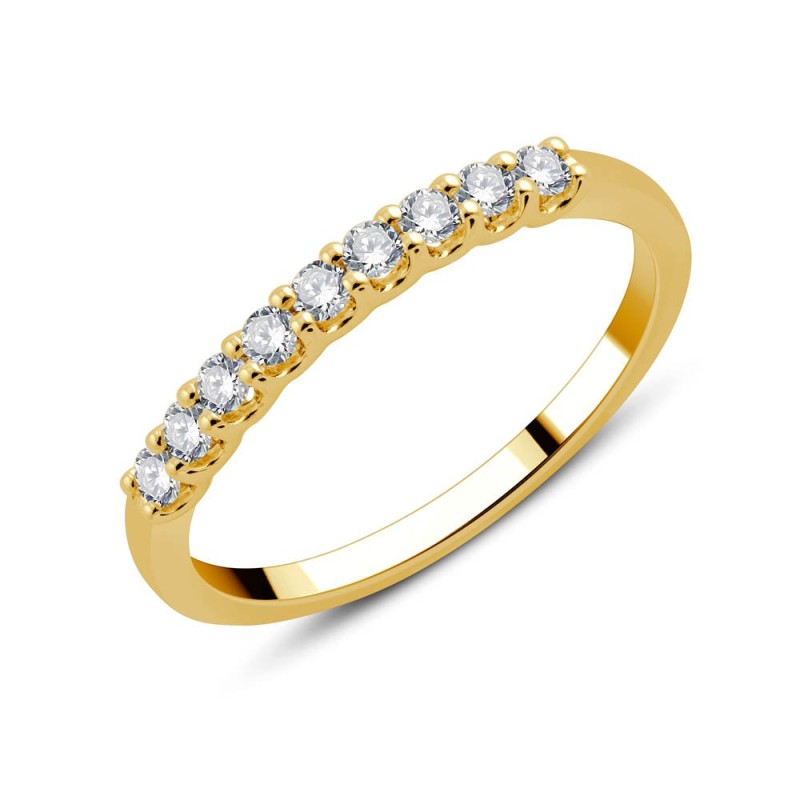 Demi Alliance Evidence trilogie diamant en or 18 carats