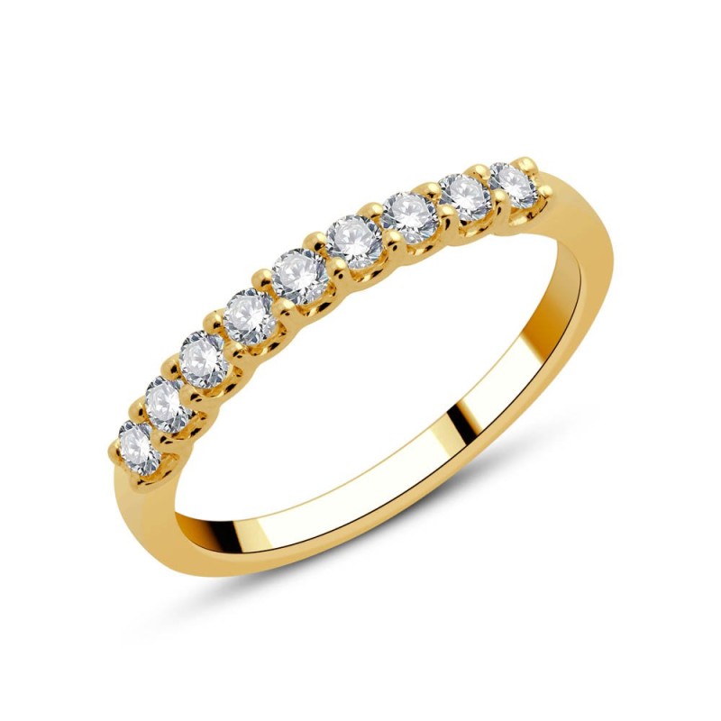 Demi Alliance Evidence serti clos diamant en or 18 carats