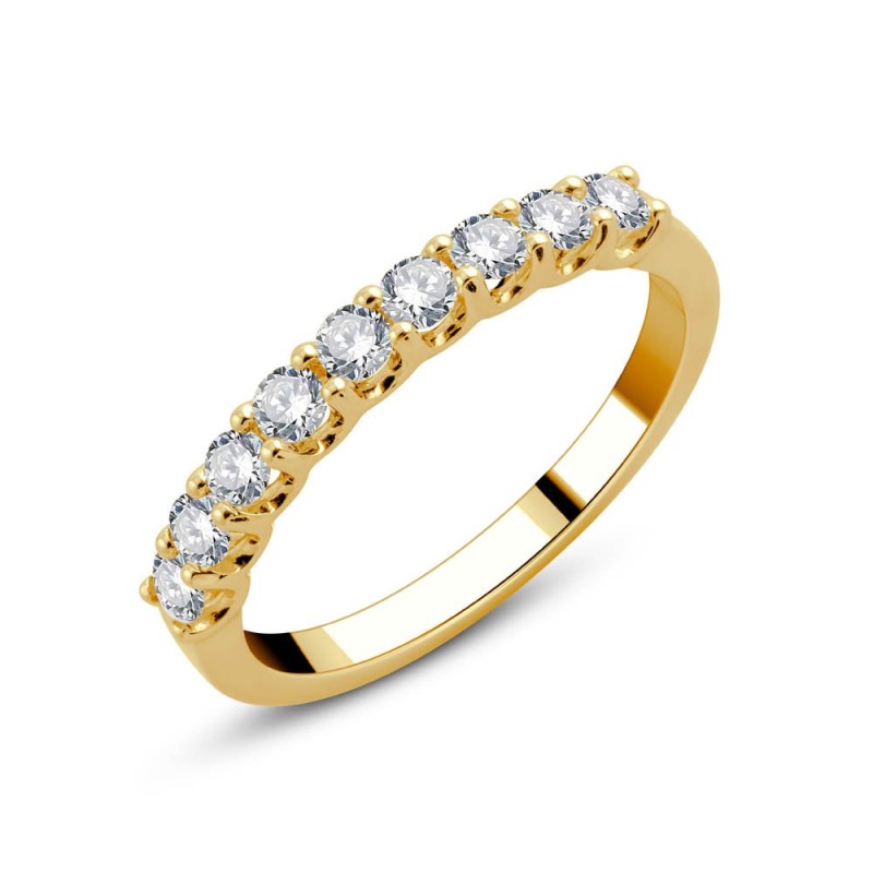 Demi Alliance Evidence trilogie diamant en or 18 carats