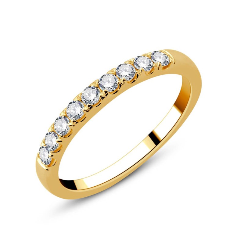 DEMI ALLIANCE EVIDENCE 4 GRIFFES 9 DIAMANTS 0.34 CT