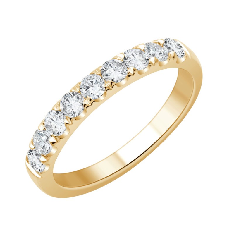 DEMI ALLIANCE EVIDENCE 4 GRIFFES 9 DIAMANTS 0.70 CT