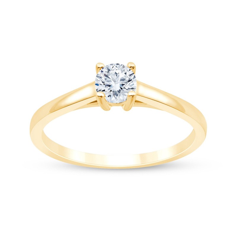 Solitaire Evidence serti clos diamant en or 18 carats