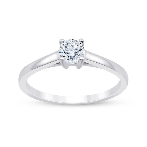 Solitaire Evidence serti clos diamant en or 18 carats