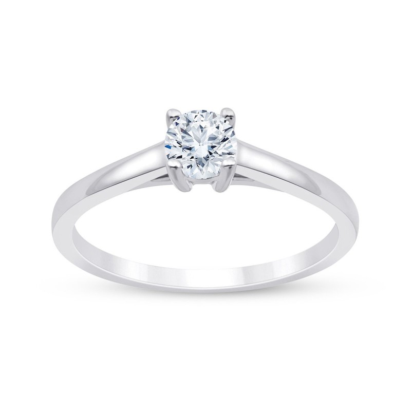 Solitaire Evidence serti clos diamant en or 18 carats