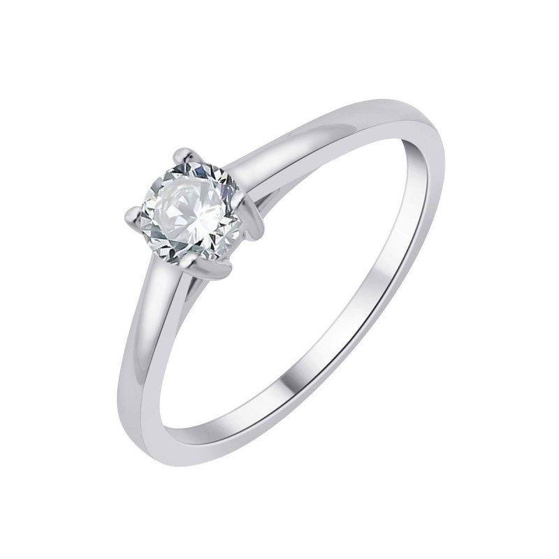 Solitaire Evidence serti clos diamant en or 18 carats