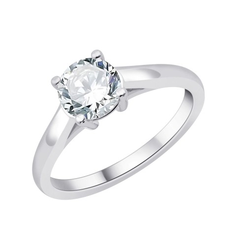 Solitaire Evidence serti clos diamant en or 18 carats