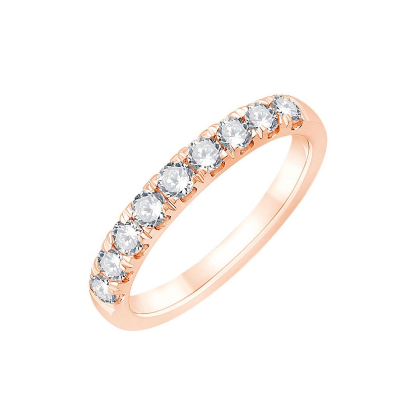 DEMI ALLIANCE EVIDENCE 4 GRIFFES 9 DIAMANTS 0.64 CT