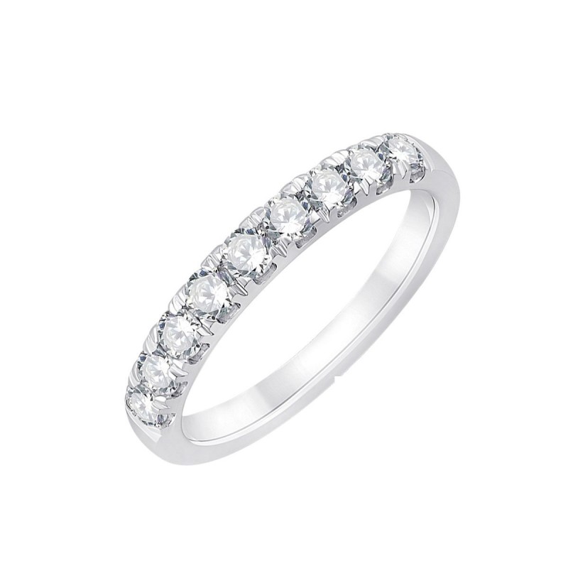 DEMI ALLIANCE EVIDENCE 4 GRIFFES 9 DIAMANTS 0.64 CT