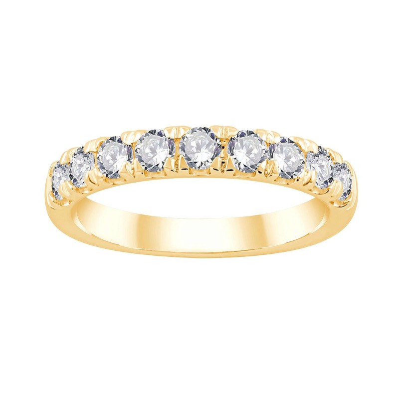 DEMI ALLIANCE EVIDENCE 4 GRIFFES 9 DIAMANTS 0.25 CT