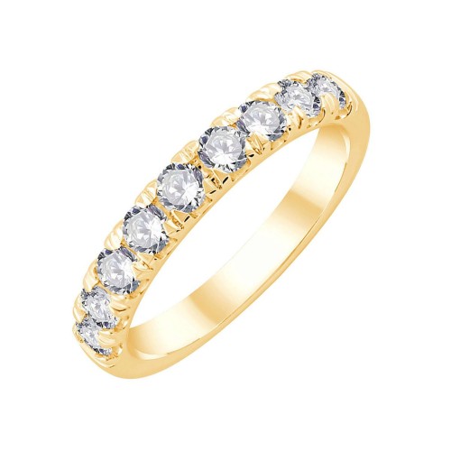 DEMI ALLIANCE EVIDENCE 4 GRIFFES 9 DIAMANTS 0.93 CT