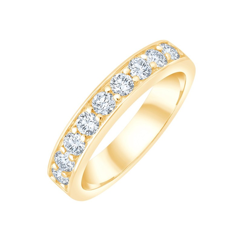 DEMI ALLIANCE EVIDENCE SERTI RAIL GRIFFES 9 DIAMANTS 0.71 CT