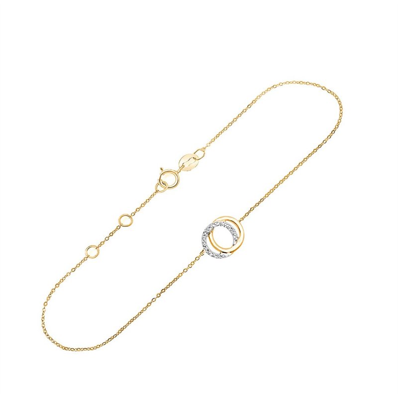 Bracelet toi et moi diamant en or 9 carats