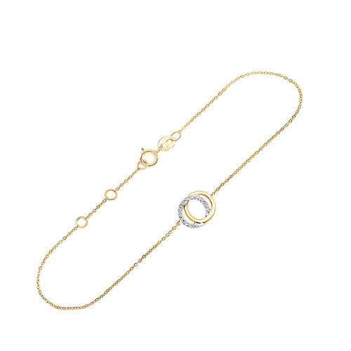 Bracelet toi et moi diamant en or 9 carats