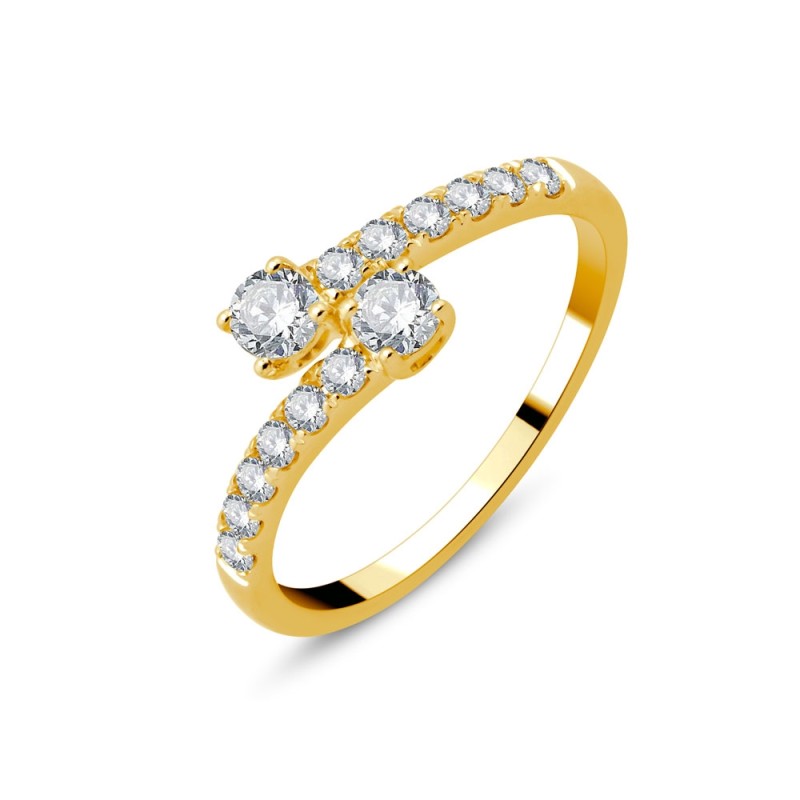 Bague Toi et Moi or 750/000 et diamants 0