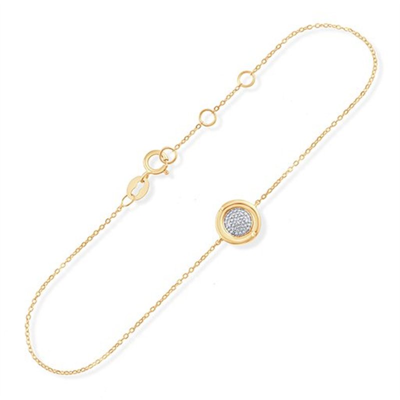 Bracelet serti clos diamant en or 9 carats