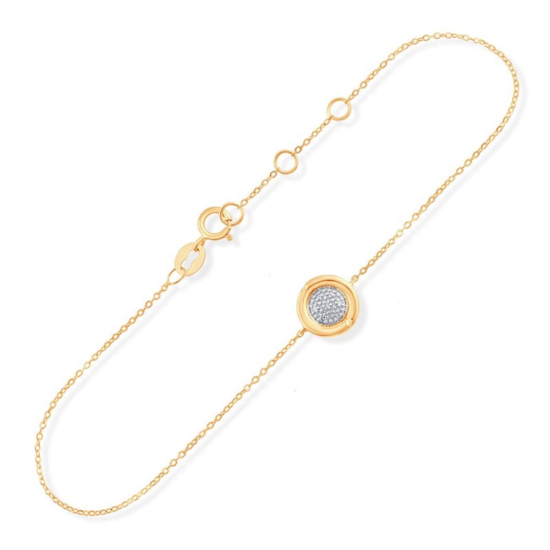 Bracelet serti clos diamant en or 9 carats