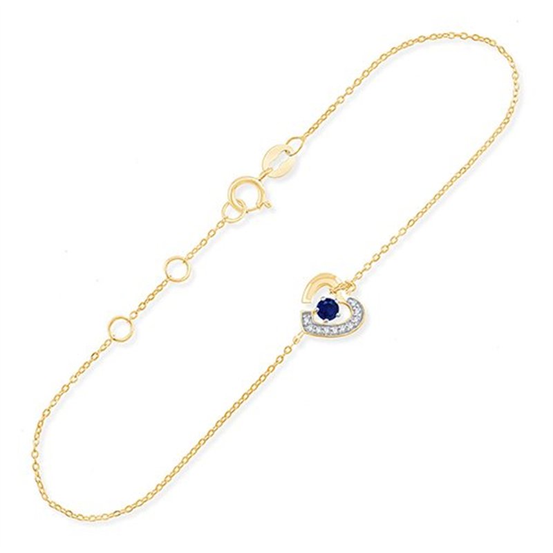 Bracelet saphir et diamant en or 9 carats