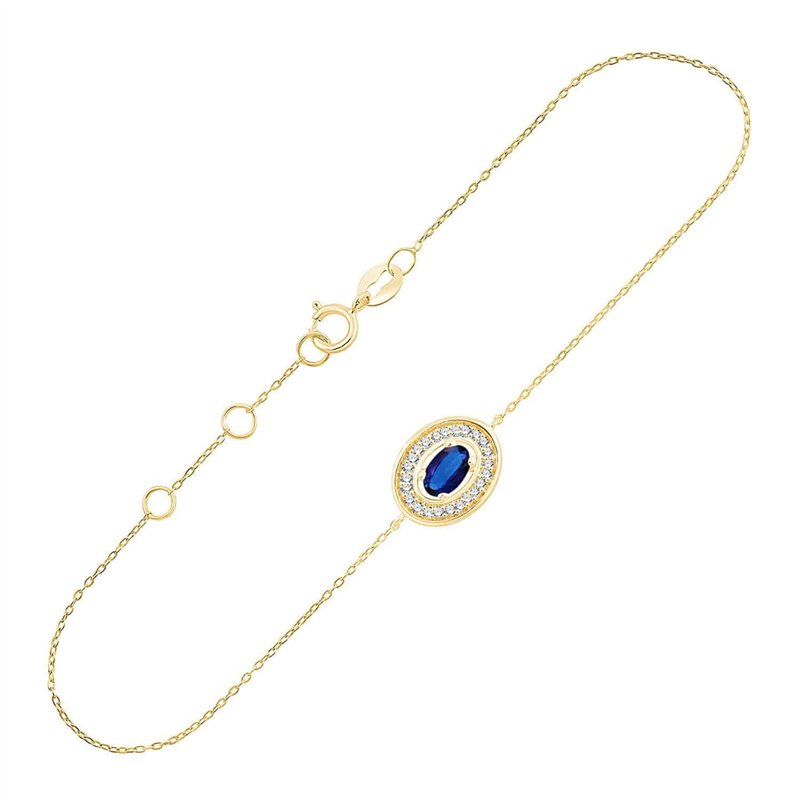 Bracelet saphir et diamant en or 9 carats