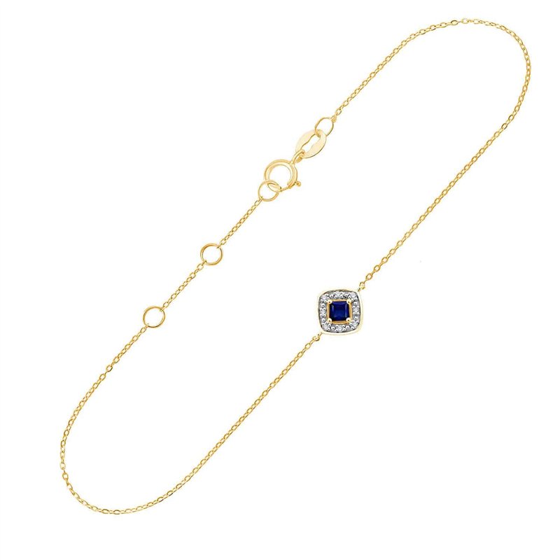 Bracelet saphir et diamant en or 9 carats