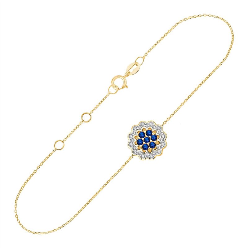 Bracelet saphir et diamant en or 9 carats